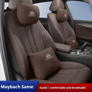 Car Suede Headrest Neck Support Seat Lumbar Neck Pillow Maybach S Class S400 S450 S480 S500 S580 S650 S680 GLS450 GLS480 GLS600