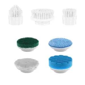 【Super Electric】- Electric Cleaner Brush Heads, 7pcs Universal Replaceable Velcro Brush Head Set, Ideal for Electric Rotating Cleaners, Home & Commercial Use day kitchen grem