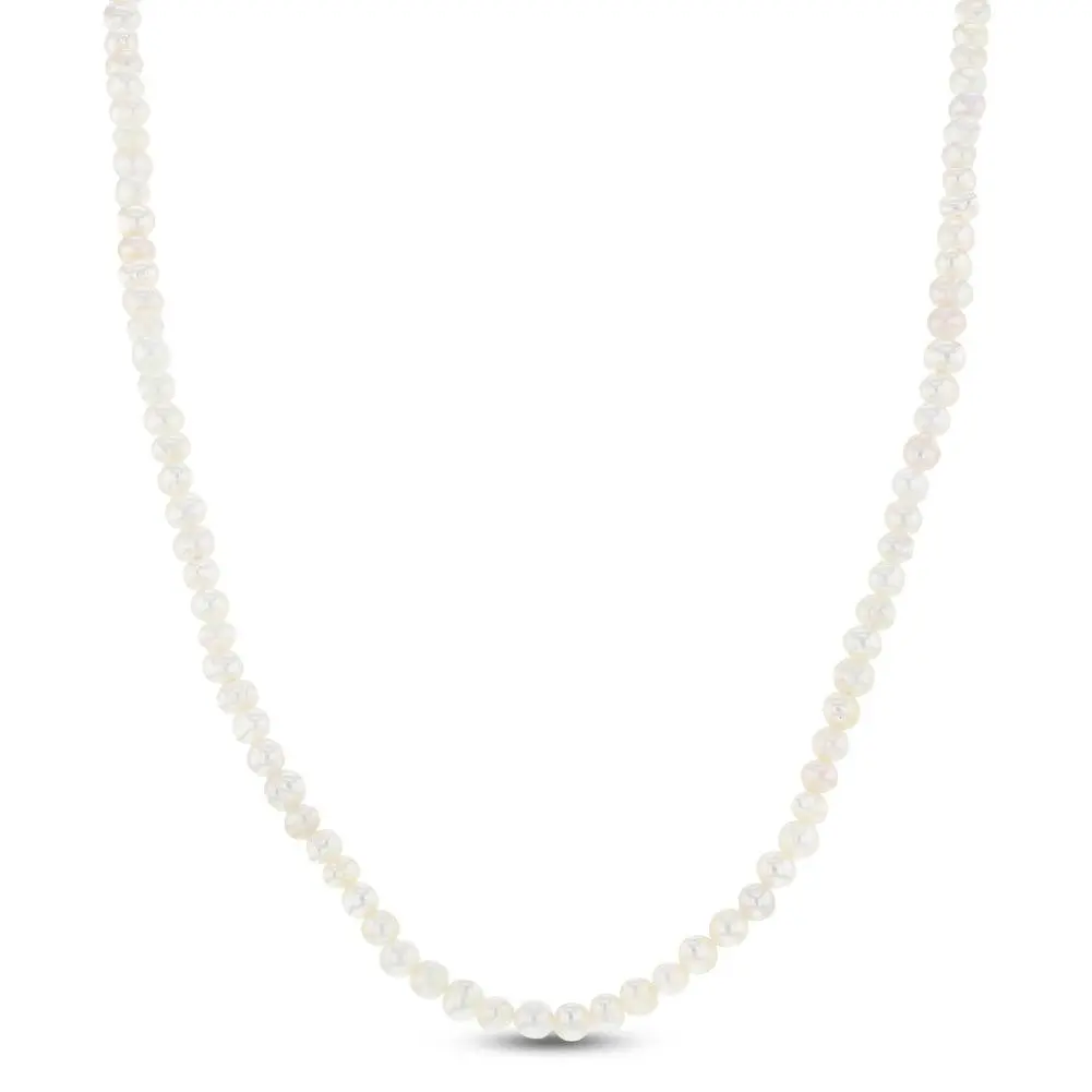 Freshwater Cultured Pearls 3.5mm Baby / Kids / Teen Necklace Strand - Sterling Silver