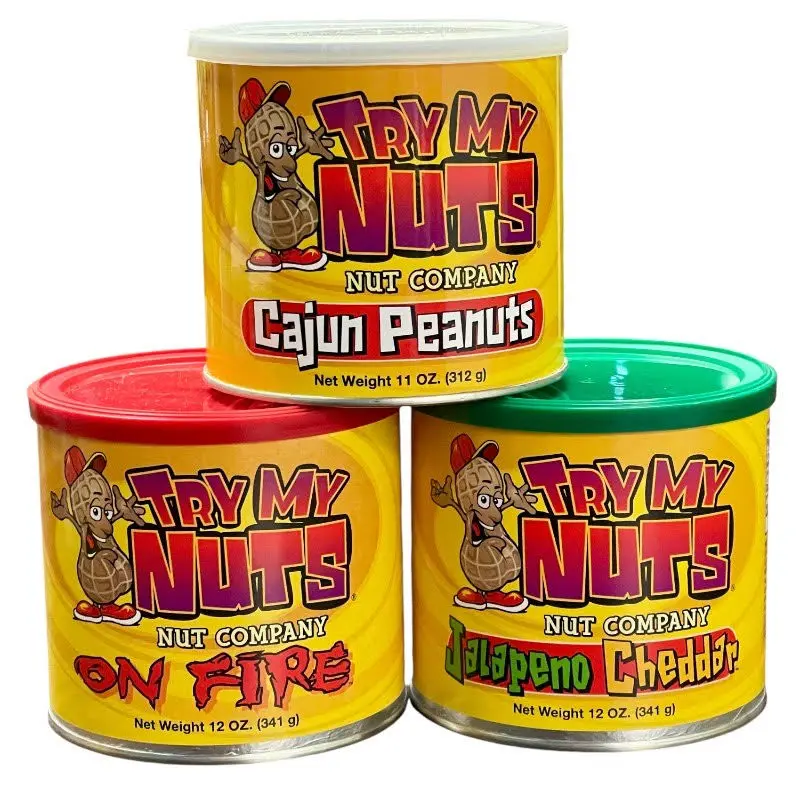 Try My Nuts Spicy Nuts 3 Pack Gift Box - The Perfect Gift for the Pepper-heads in your life! Snack Protein Peanut snack nut Corn Salt