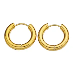 Harper Hoops Earrings - Gold Finish, Circular Design, Simple Style, Elegant and Modern Look