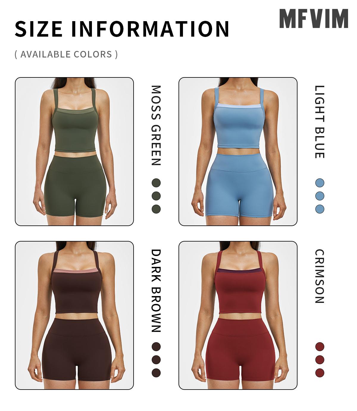 MFVIM Women's 2-Piece Sleeveless Color-Block Tank Tops & High-Waisted Above-the-Knee Shorts Yoga Workout Set, Comfortable Stylish Sportswear for Everyday Wear & Active Lifestyle, Ideal Gift for Women
