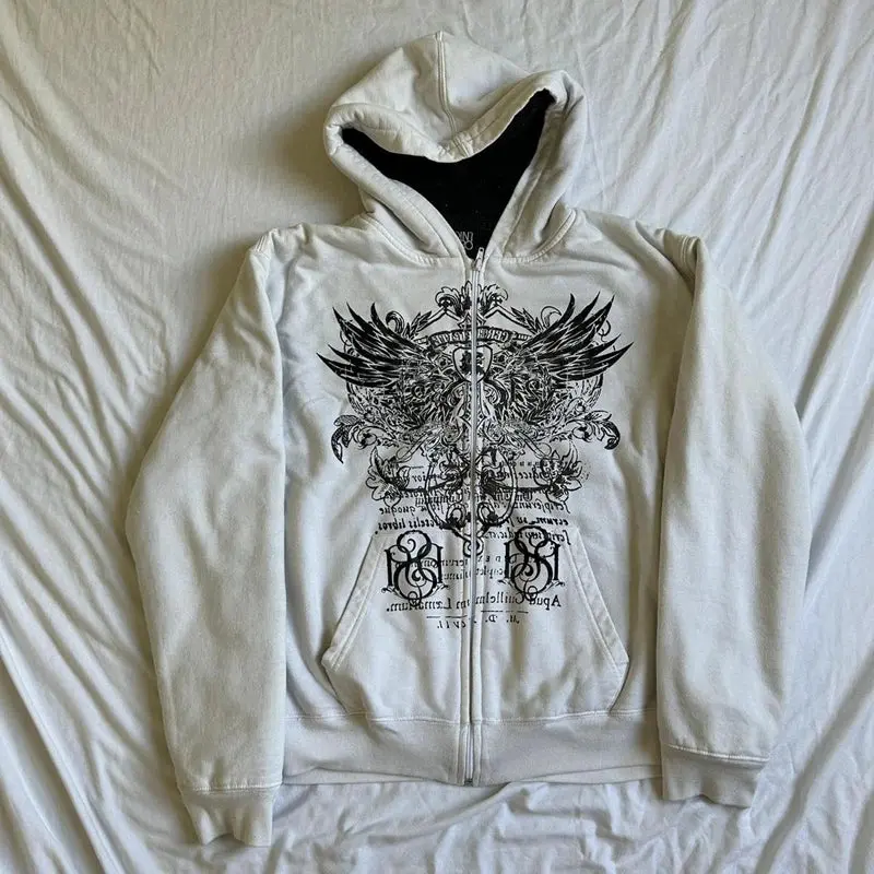 Y2K Grunge Graphic Long Sleeve Hooded Sweatshirt Harajuku Women Tops Womenswear