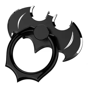 Bat Phone Ring Stand Holder -  Cell Phone Ring Holder Finger Grip 360  Rotation Compatible with  16/15/14/13/12 Pro Max and Other Smartphones(Black+)