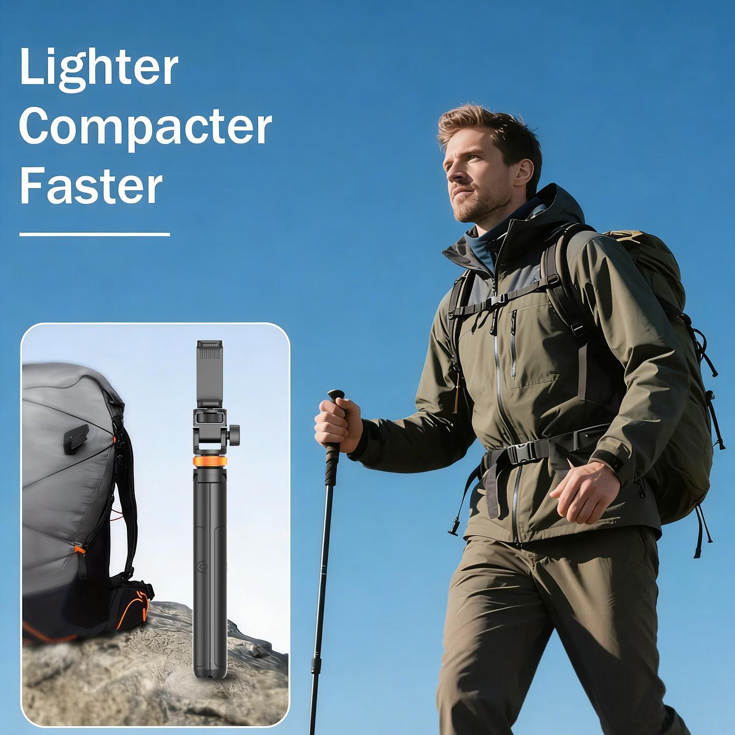 61" Phone Tripod for iPhone/Android & Selfie Stick with Remote, Upgraded Stand, Compatible with iPhone 16/15/14/13, Travel-Friendly & Stable