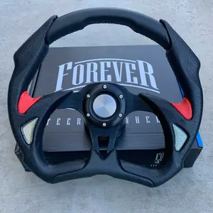 14" D-Shaped Red Carbon Fiber Performance Wheel