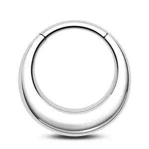 Oufer 16G/14G Faux Stretched Hinged Segment Chunky Septum Ring 316L Stainless Steel Body Jewelry