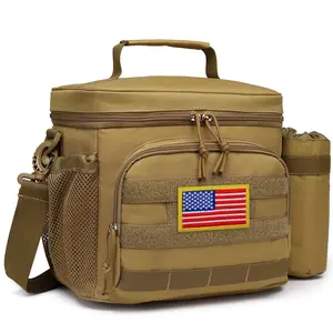 Tactical Lunch Box for Men, 12L/20L/25L MOLLE Lunch Bag Adult Insulated lunchbox, Large Durable Leakproof Cooler, for Work Camping Fishing Camo Hiking