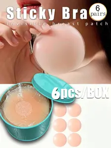 6 Pairs Nipple Covers For Women, Reusable Nipple Coverings, Nipple Pasties, Reusable Seamless Silicone Nipple Covers - Invisible, Anti-Convex Breast Patches, Silicone Adhesive Invisible Pasty Nipple Covers, Suitable for One Shoulder and Backless Dresses