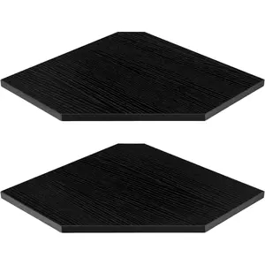 Corner Shelves 2-Pack for &,-Saving Floating Corner Wall Shelf with Easy Installation- Black
