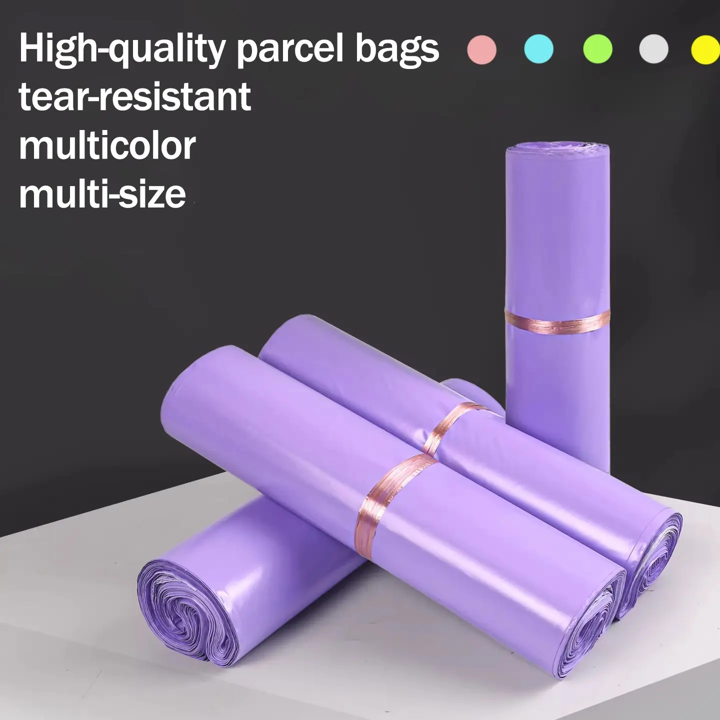100pcs Thicker Waterproof Self-Adhesive Mail Bags, Postal Bags, Shipping Supplies, Various Sizes, Colorful Sealed Envelopes for Logistics Shipping, Yellow packing clothing plastic carrier bags for business women men school