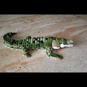 Articulated Saltwater Crocodile Fidget Toy | 3D Printed Reptile Desk Pet, Realistic Gator Model