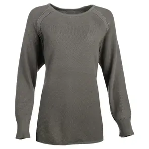 PAGE and TUTTLE Womens Raglan Crew Neck Sweater Casual - Grey