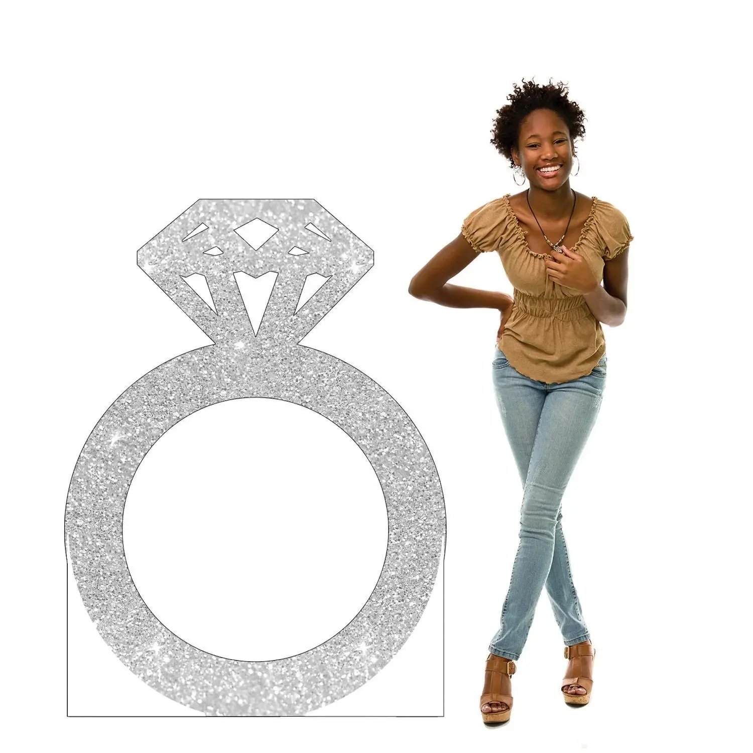 44" x 60" Engagement Ring Backdrop Cardboard Cutout Stand-Up