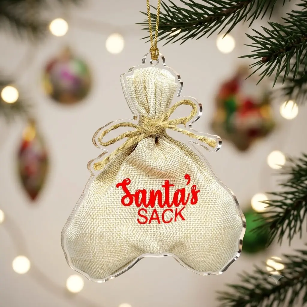 Funny Christmas Acrylic Ornament for Adults, Naughty Gag Decor, White Elephant Gift, Dirty Santa Party Keepsake