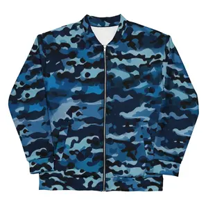 Unisex Bomber Jacket - Blue Camouflage