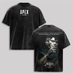 Apex Legends "Ash" Vintage Washed Tee – Heavyweight Oversized Gaming Graphic T-Shirt, Premium Dr. Ashleigh Reid Streetwear, Dark Aesthetic Apex Merch Top.