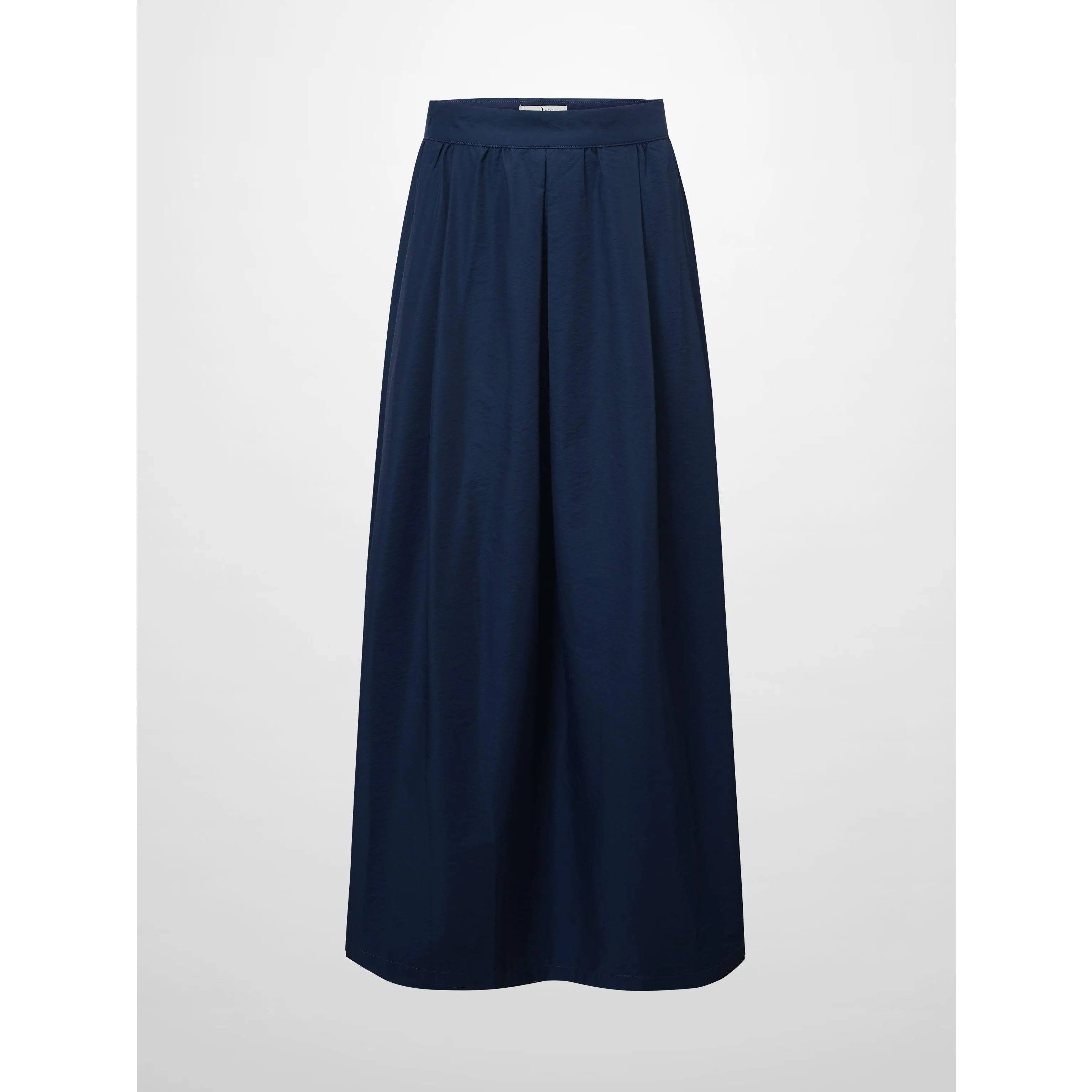 Waisted Full Taffeta Skirt-Navy