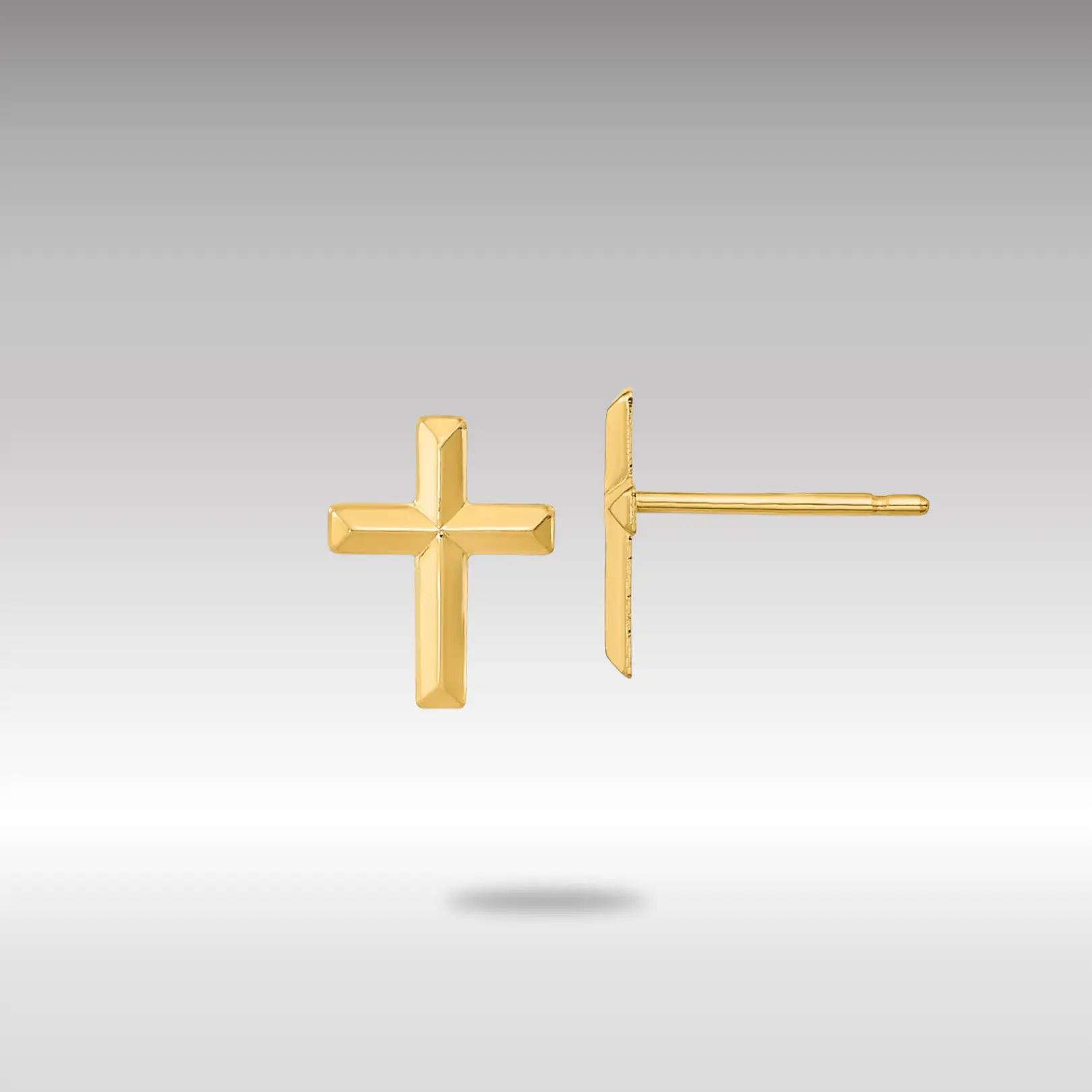 14K Gold Madi K Polished 3D Cross Post Earrings - Model SE2542