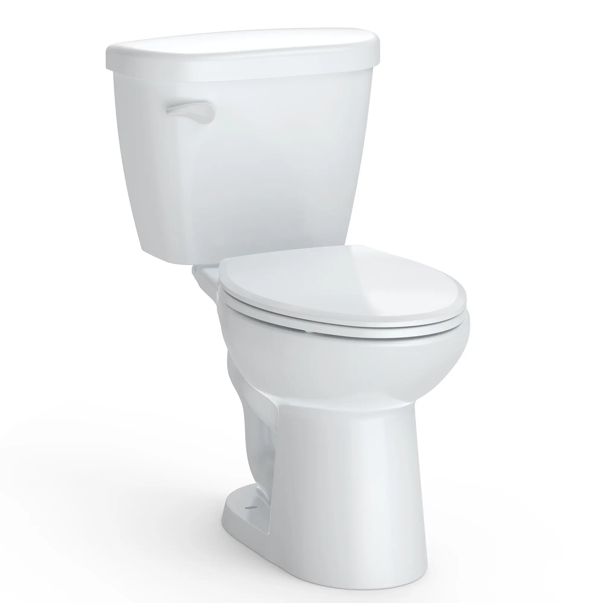Commercial Two-Piece Elongated Toilet - ADA Comfort Height (17.5"), 1.28 GPF Water-Saving Siphonic Flush, Soft-Close Seat, 12" Rough-In, Powerful Flush, WaterSense/cUPC Certified, Modern White