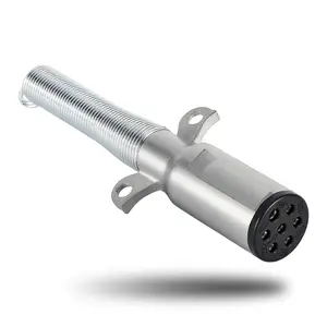 Heavy Duty 7-Pin Trailer Connector with Cable Guard Zinc Alloy Plug for Semi Trucks RVs trailer tractor