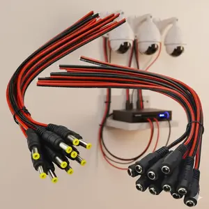 5/20/50 Pcs 12V DC Power Connector Kit, 5.5x2.1mm Male Female Plug Cable Adapter for LED Strips, CCTV Camera, Driver, Electrical Wiring Tools & Accessories