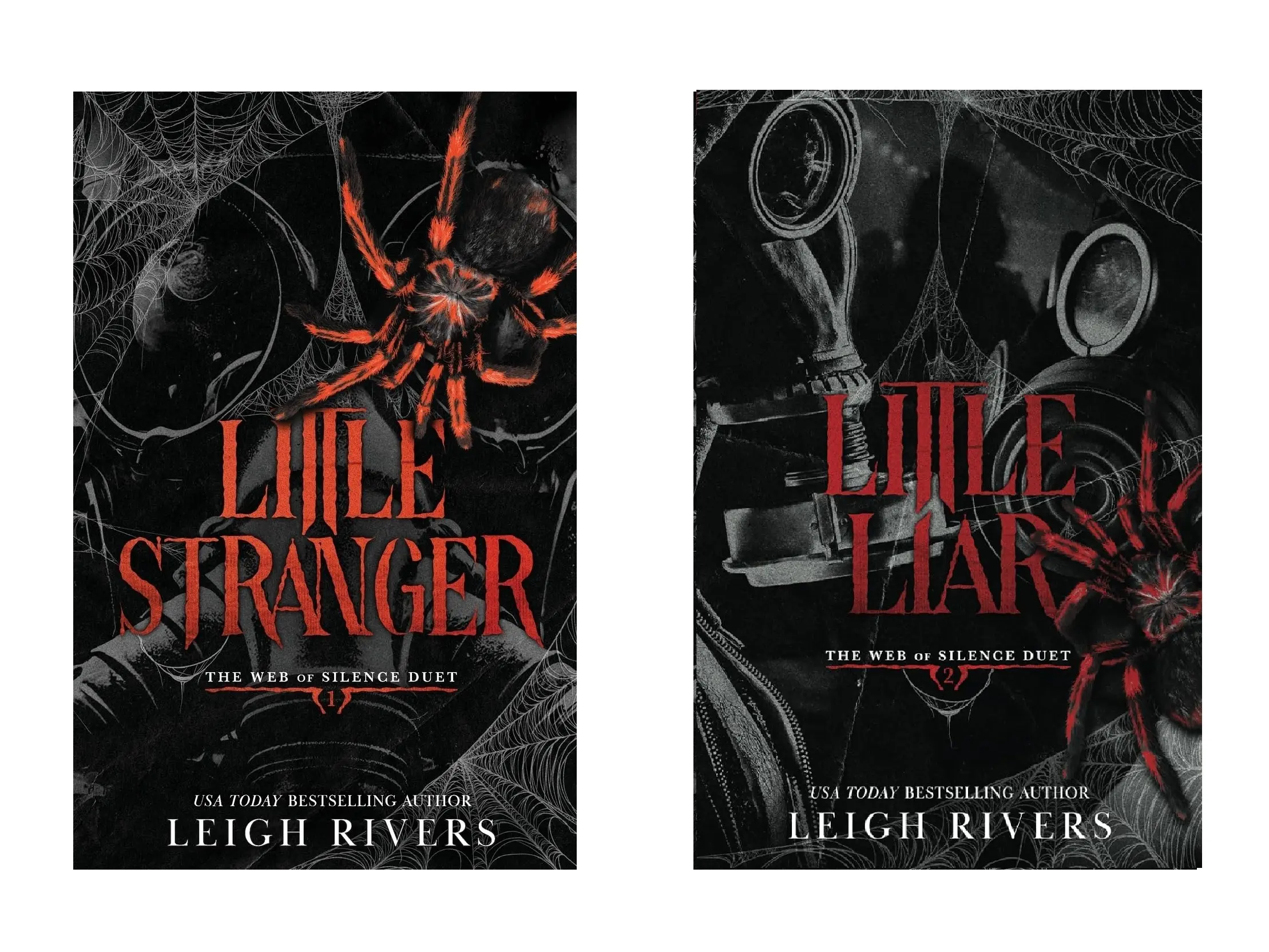 The Web of Silence Duet by Leigh Rivers - 2-Book Series: Little Stranger, Little Liar - Dark Taboo Romance, Dark Romance Books - Paperback