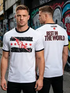 Summer Men's Short Sleeve T-Shirt, 3D Printed Punk Tee, Street Sport, Comfortable Outdoor Fitness, Quick Dry, Casual Style, Athletic Wear