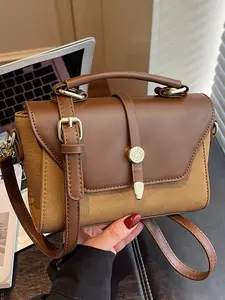 Classic retro Boston bag, double zipper design, dual-purpose pillow bag for hand and shoulder, compact and versatile, Stylish Handbag, Handbag Shoulder Purse, suitable for college students, office workers, PU Leather Bag