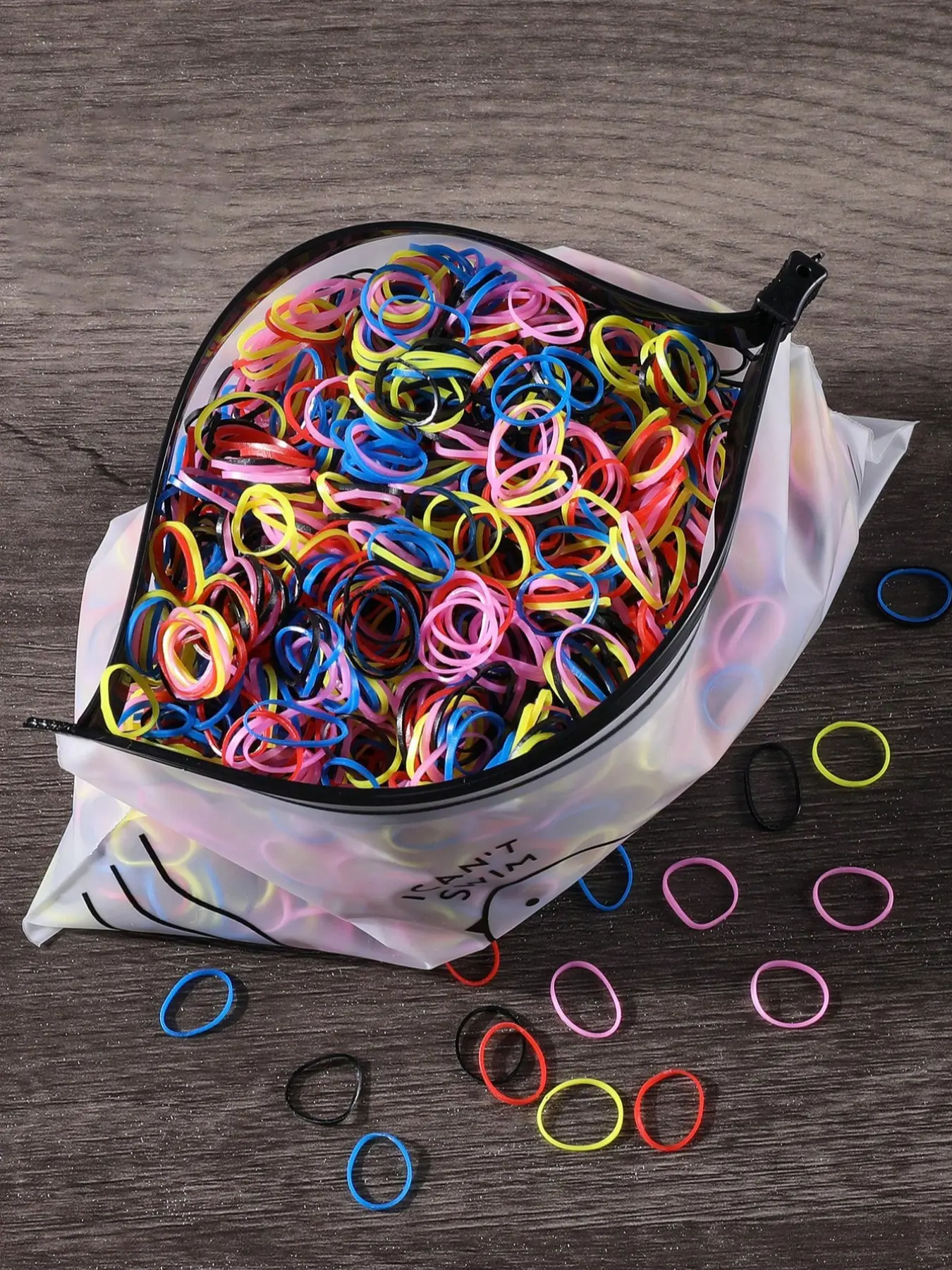 1000pcs-Girl-Mini-0-47-Inch-Diameter-Disposable-Rubber-Hair-Ties-Ponytail-Holders-Hair-Accessories-Suitable-For-Daily-Use-Rubber-Band-Hair Rubber Bands Elastics Bulk Hair Ties