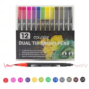 Art Supplier Dual Brush Markers Pens, Artist Coloring Marker Set, Fineliner & Brush Tip Pen with Premium Case for Adults Coloring Books Journal, Drawing, Doodlin,Art Supplies, Art Materials