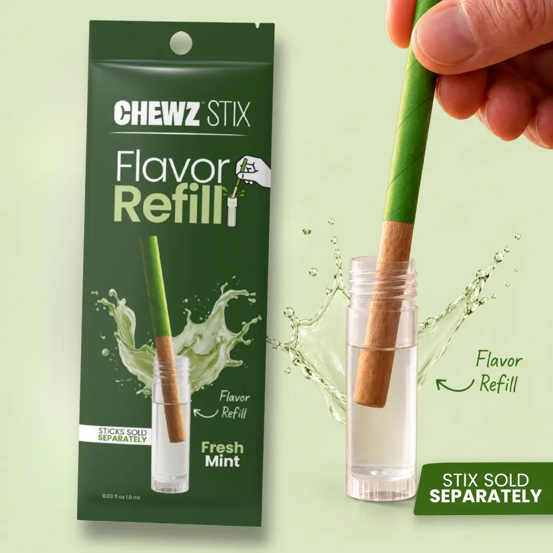 CHEWZ Flavor Refill for Chew Stix - Fidget Sticks with Bite & Hold Functions for On-the-Go, Sugar-Free, 0-Calorie, Reusable