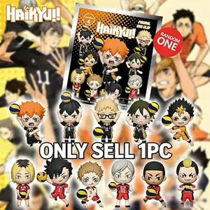 Haikyuu Officially Licensed Blind Box 3D Figurine, Bag Clip Charms, Hinata Kageyama Tsukishima Yamaguchi Nishinoya, Anime Figure Keychain, Keychain Kawaii