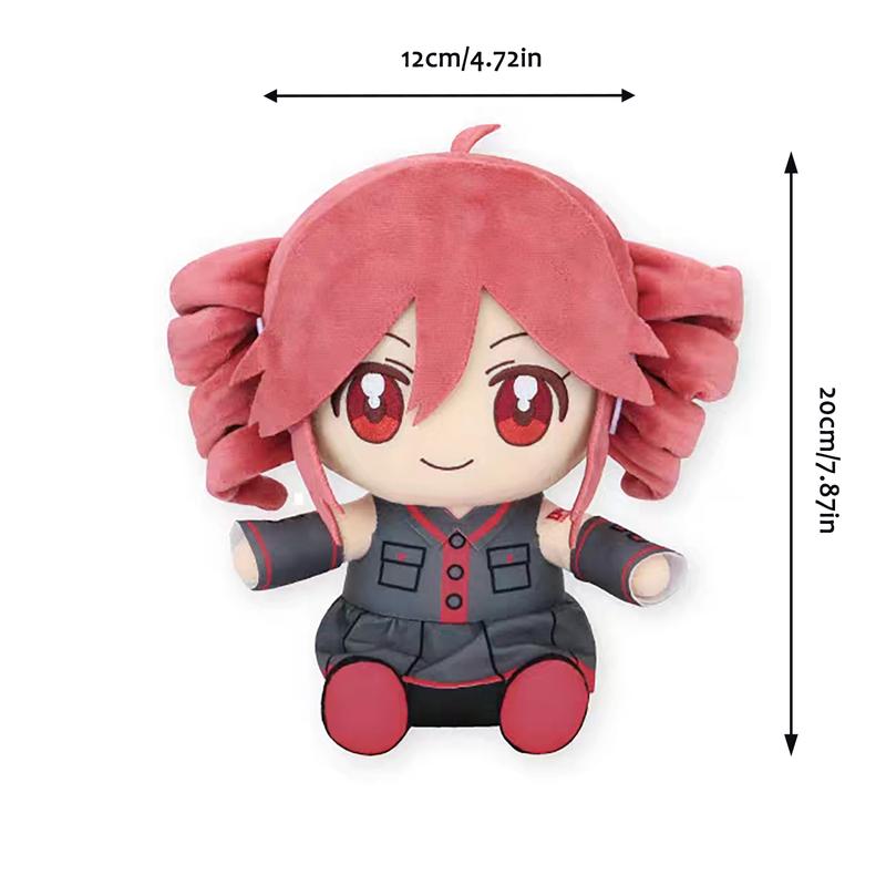 Kasane Teto Sitting Plush Toy, Kawaii Stuffed Animals, 20cm/7.87in Cotton Doll Bag Pendant, Virtual Singer Peripheral, Cute Girly Fan Doll Accessory