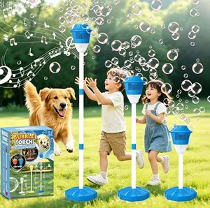 Outdoor Street Lamp Bubble Machine with Lights & Music, Rechargeable Bubble Blower Toy, One-Button Control with 2-Speed Mode, Magical Bubble Wand for Kids & Adults, Summer Party Birthday Christmas Gift