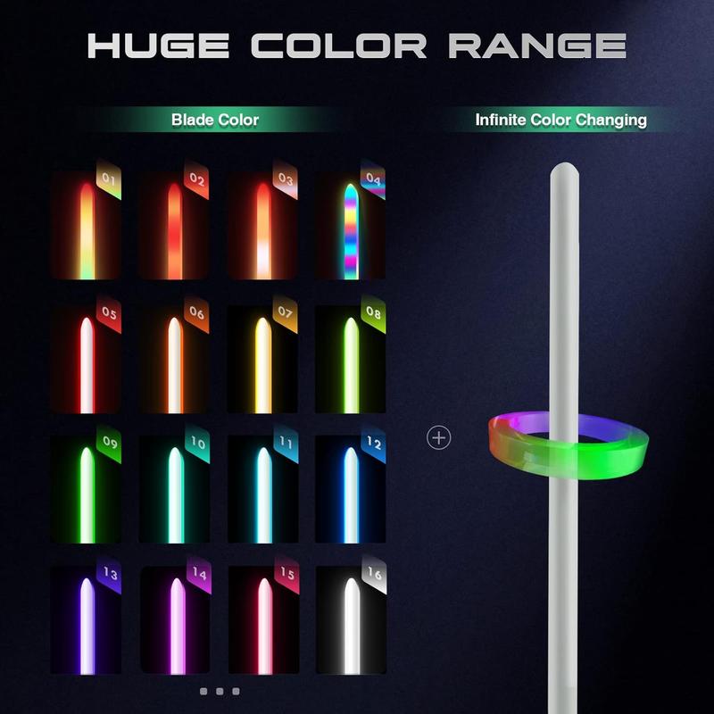 NeoPixel Lightsaber 16 Pure RGB Colors Infinite Changes Metal Handle for Adult Duels Role-Playing Epic Toy with Motion Control Sound Effects Cyberpunk Turboflex Sword