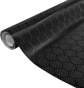 Honeycomb Carbon Fiber Vinyl Wrap, Anti-Wrinkle Hex Pattern Car Film with Air Release Technology, Self-Adhesive DIY Protective Wrap for Auto Exterior & Interior Decoration (Black, 1ft×5ft)