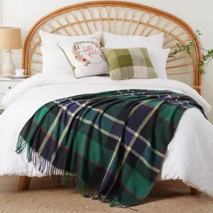Battilo I Plaid Throw Blanket Buffalo Plaid Blankets,Christmas decor, Lightweight Farmhouse Outdoor Throw Blankets for Bed, Sofa, 50"x60"