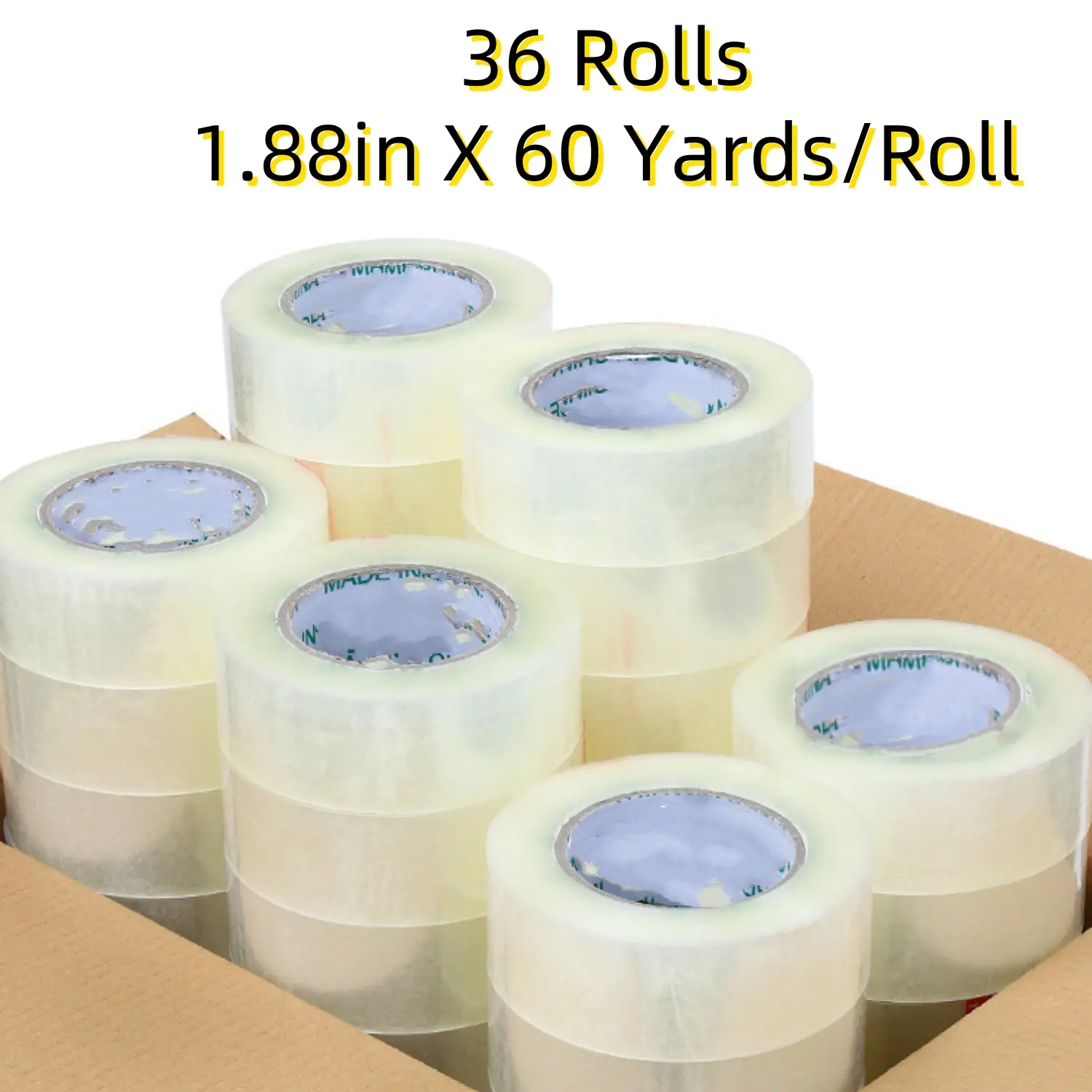 NW16Lbs 36 Rolls Packaging Tape-Heavy Duty Clear Shipping Packing Tape 1.88" x 60 Yards/Roll