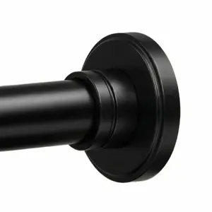 Matte Black Shower Curtain Rod, 30 to 76 Inches, Adjustable Spring Tension Rod, No Drill, Stainless Steel, Rust-Free, Non-Slip, for Bathroom, Closet, Window, Room Divider