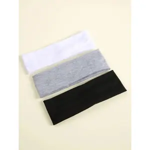 3-Pack 8cm Wide Solid Color Sport Headbands for Men & Women, Absorbent Running Headbands for Yoga & Fitness, High Elastic Sweatbands Set