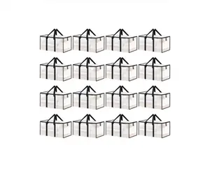12 Pack Extra Large Heavy-Duty Moving & Storage Bags, Clear Plastic Waterproof Totes with Lids, Reinforced Handles & Heavy-Duty Zippers for Clothes Packing, Dorms, Home Organization