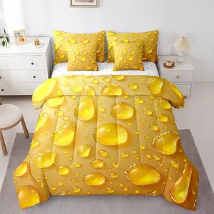 Beer Themed 7 Piece Comforter Set for Boys Men,3D Beer Bevvy Bed in a Bag with Flat Sheet and Fitted Sheet,Drink Ale Yellow White Bedding Set with Pillowcase & Sham