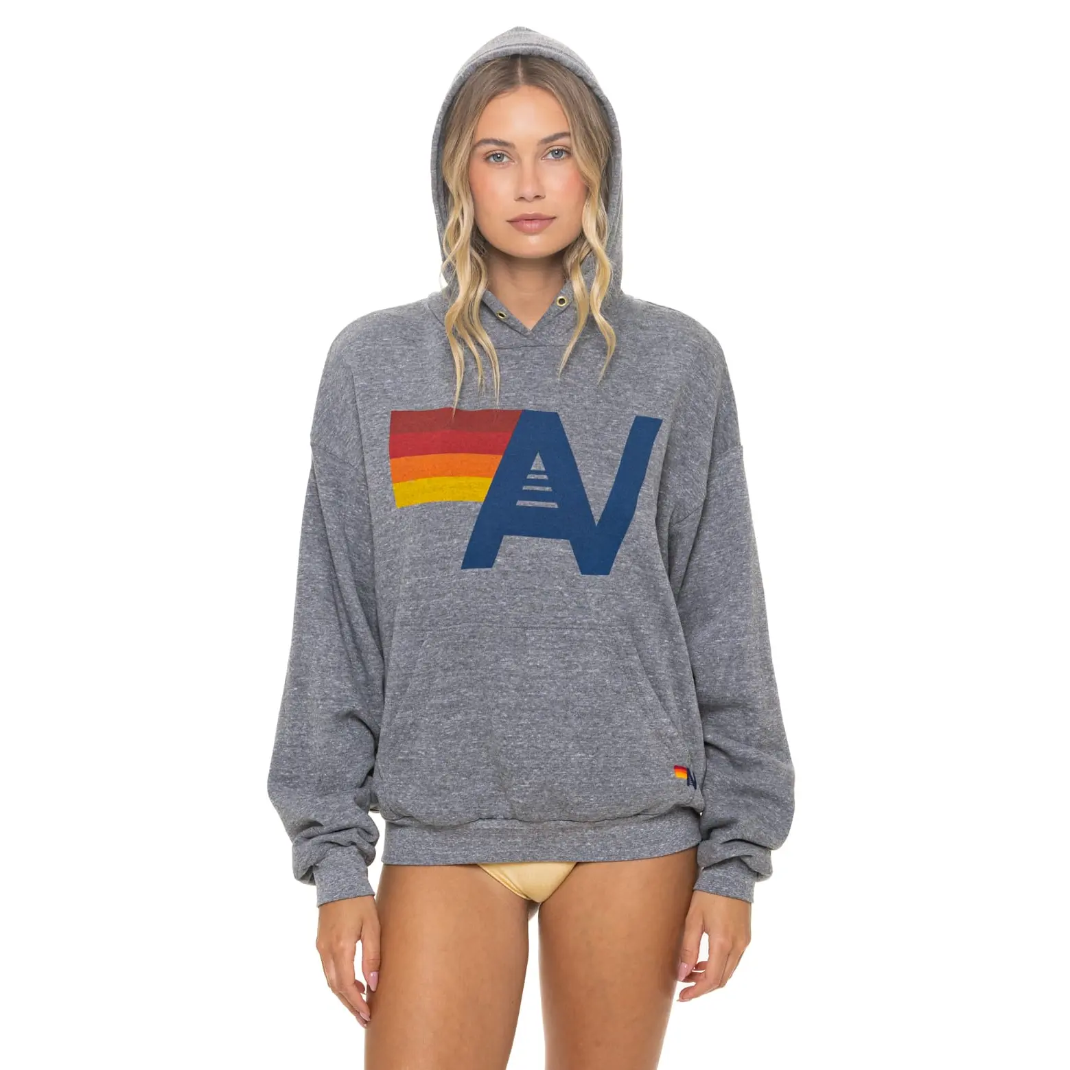 LOGO PULLOVER RELAXED HOODIE - HEATHER GREY