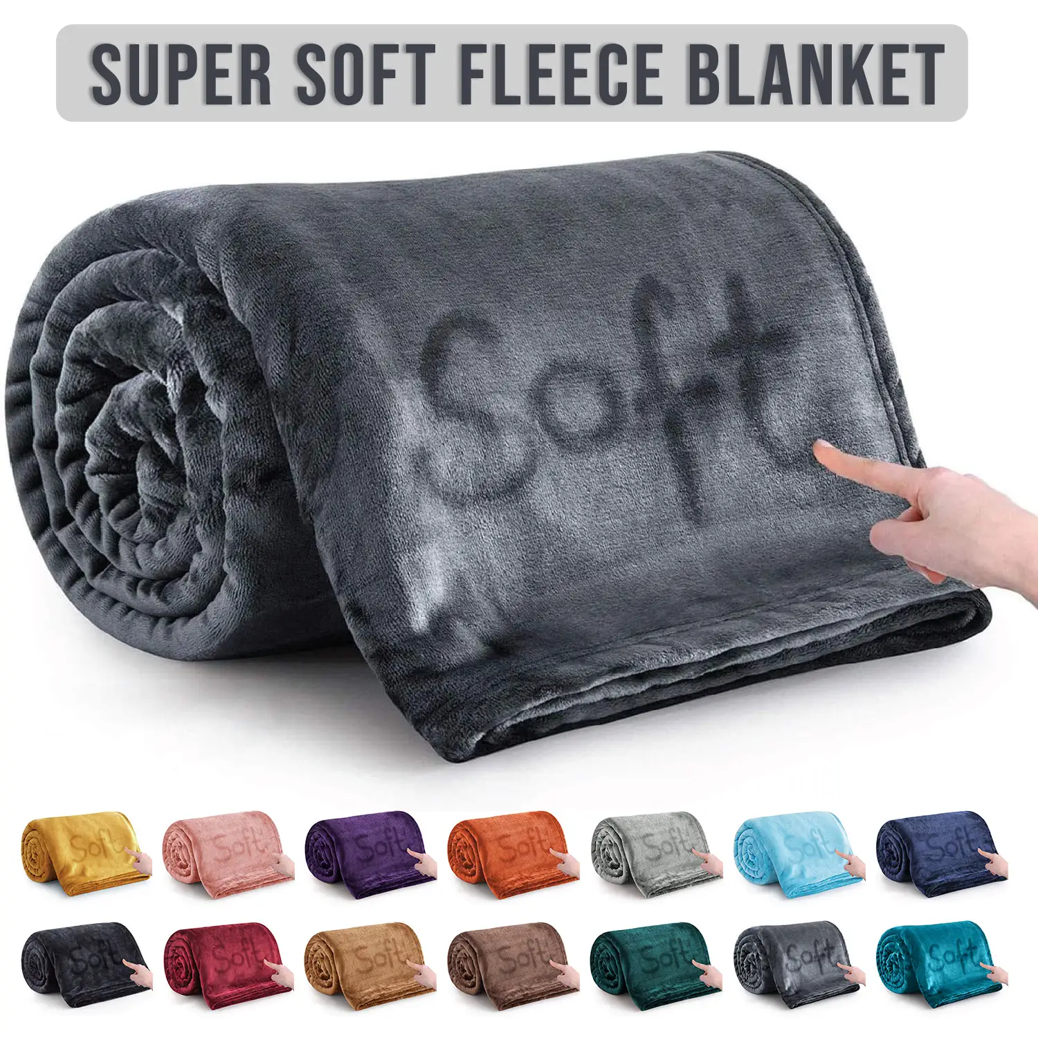 Imperial Homeware Luxury Ultra-Soft 400GSM Fleece Blanket Throw Plush Warm & Lightweight Throw for Cozy Nights Available in Queen, Twin and Throw Size