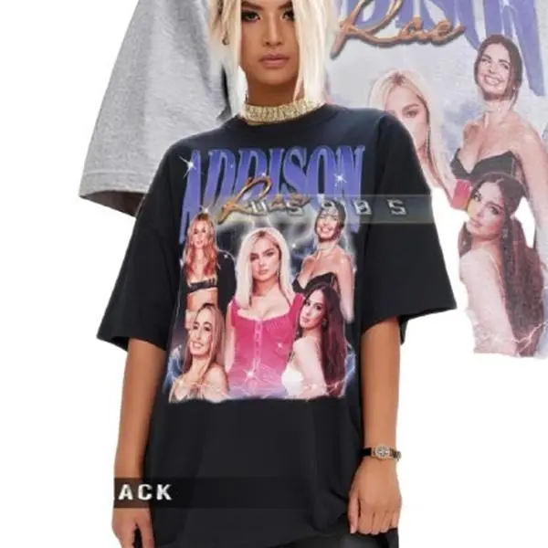 Vintage Addison Rae Graphic Tee - Retro 90s Bootleg Shirt For Fans Tshirt Cotton Top
