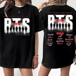 The Kings Are Back Shirt, World Tour 2026 Shirt, RM Jin Suga J Hope Jimin V Jung Kook Lightweight Cotton Tee, Gift Merch For KPOP Army Fans