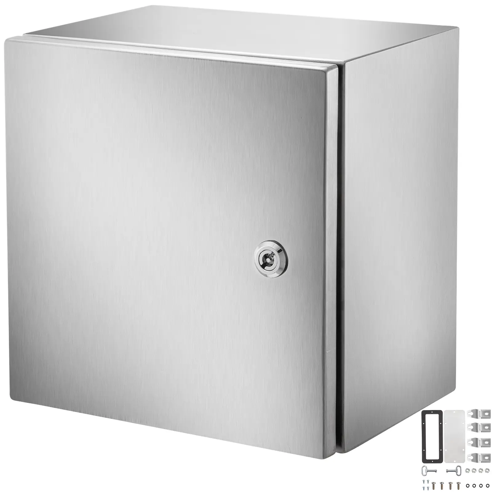【Summerfinds】VEVOR NEMA 4X Stainless Steel Lock Box, 12x12x8 in IP66 Waterproof Dustproof Electrical Junction Box with Detachable Mounting Backplate, Smooth Cutouts, Grounding Screws for Indoor/Outdoor Use