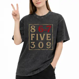 Washed Graphic Tee Featuring Washington State 509 309 Area Code