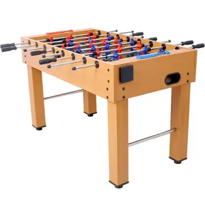 54-Inch Light Cherry Finish Engineered Wood Hurricane Foosball Table - Analog Scoring, Sturdy L-Shaped Legs, Superior Durability, Free Accessories for Family Game Rooms